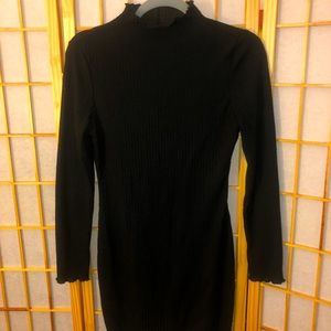 Black lettuce trim dress